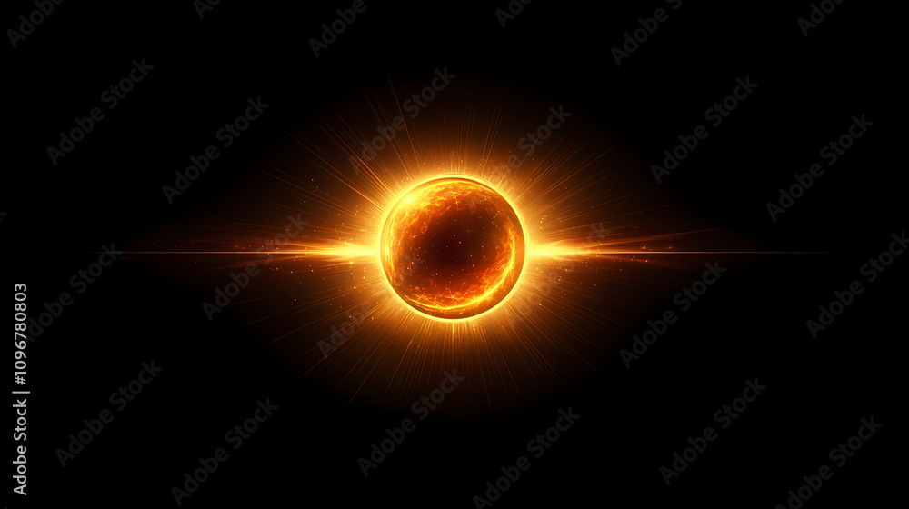 Vector illustration of a solar eclipse on a black background. Radiant Solar Flare. Illustration Vector illustration of a solar eclipse on a black background. Radiant Solar Flare. Illustration