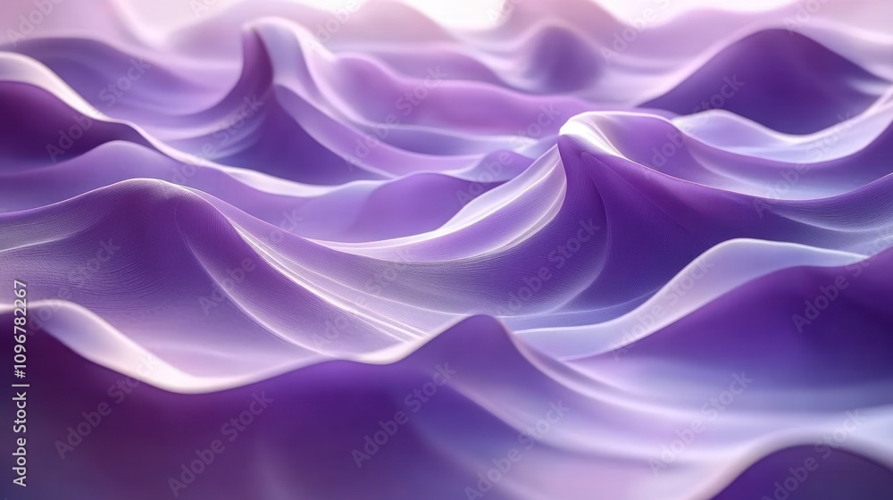 Obraz premium Abstract Purple Waves: A Serene Digital Landscape