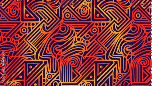 Abstract orange Gold background texture with floral ornaments graphic pattern Design