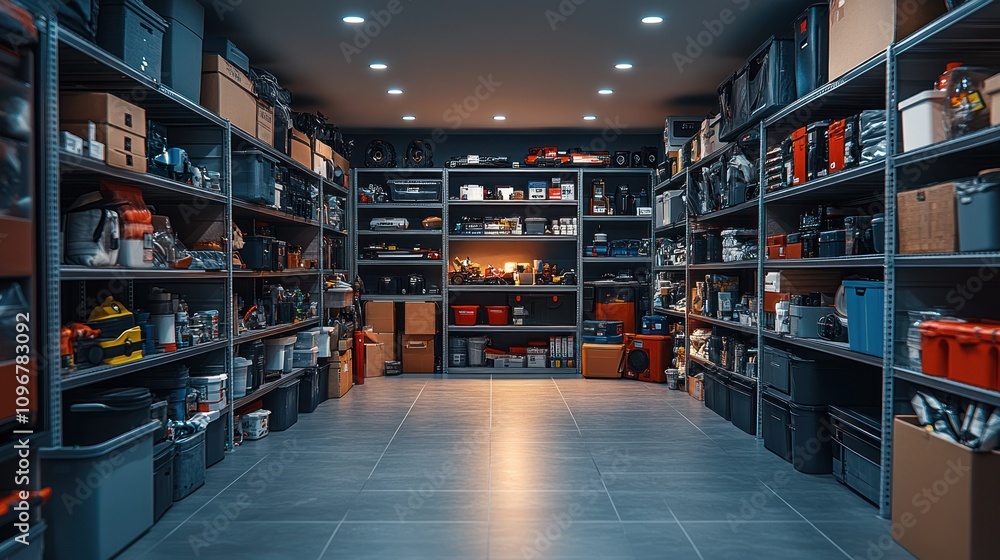 Organized Storage Room: A Well-Stocked Basement Organized Storage Room: A Well-Stocked Basement