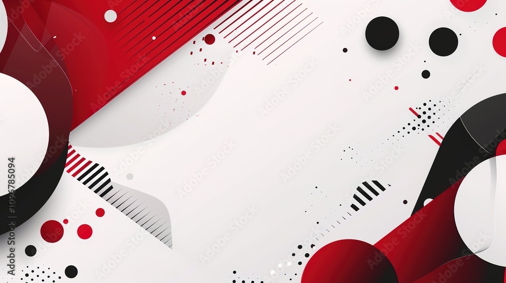 Obraz premium Modern Red and White Abstract Banner - a bold and contemporary visual. The abstract design combines red and white for a striking and dynamic effect.