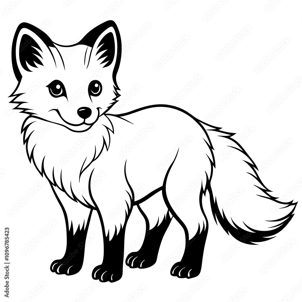 Christmas Playful Arctic Fox with white background Christmas Playful Arctic Fox with white background