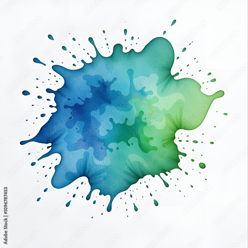 Abstract blue and green paint splash, creating a vibrant and dynamic artistic background Abstract blue and green paint splash, creating a vibrant and dynamic artistic background