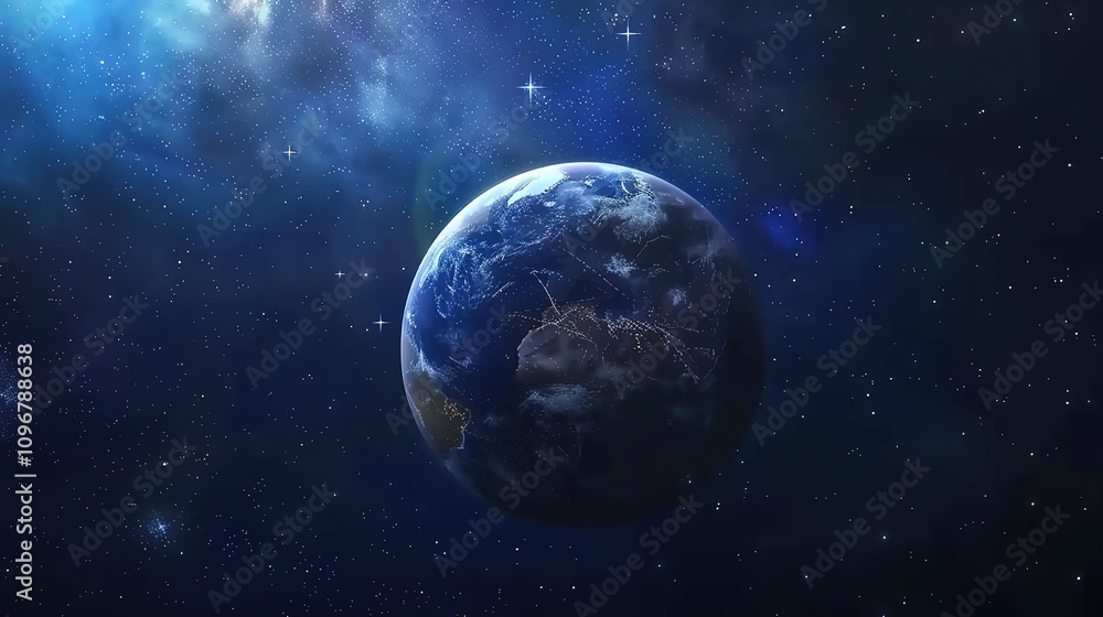 Fototapeta premium Star_Earth_Sky_Blue_Cosmic_Texture_Blue