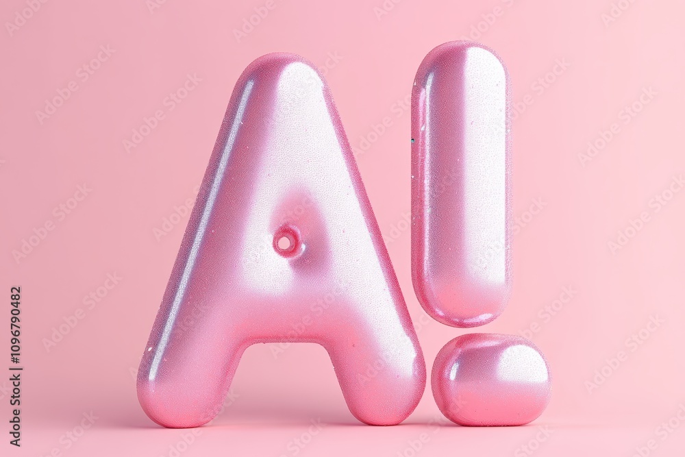 Pink Balloon Letters on Minimal Background Pink Balloon Letters on Minimal Background