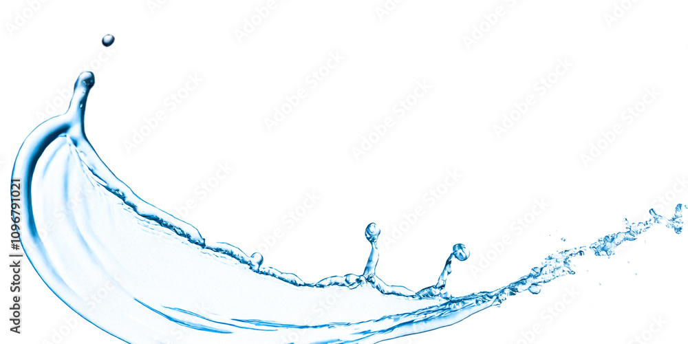 fresh natural drink water wide panorama with bubbles concept isolated white background fresh natural drink water wide panorama with bubbles concept isolated white background