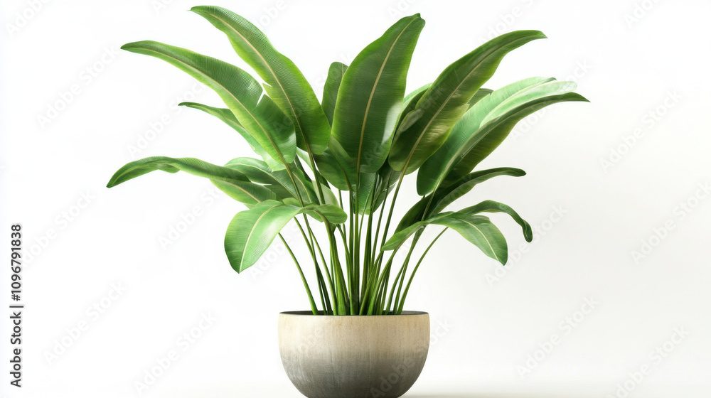 Potted plants in modern style for interior design or wallpaper.