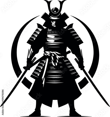 Samurai Warrior Vector Black Silhouette Cricut Design for T-Shirt