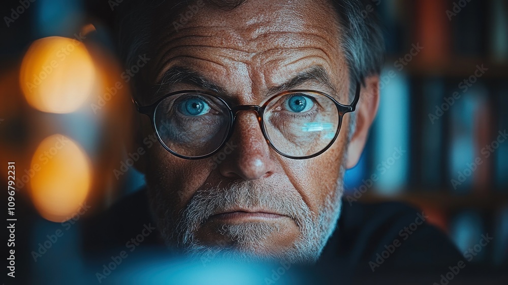 Intense Gaze: A Portrait of an Elderly Man Intense Gaze: A Portrait of an Elderly Man