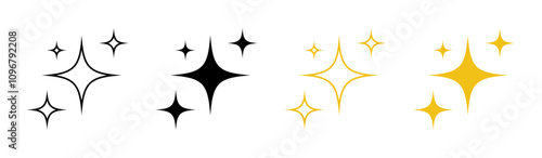 Star sparkles icon set