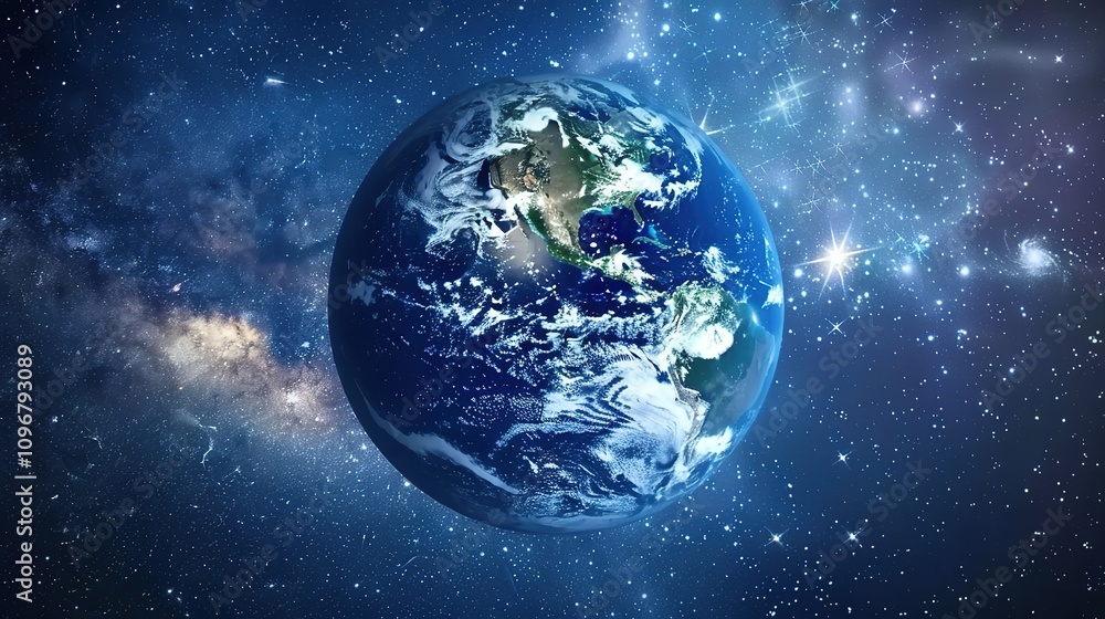 Fototapeta premium Star_Earth_Sky_Blue_Cosmic_Texture_Blue