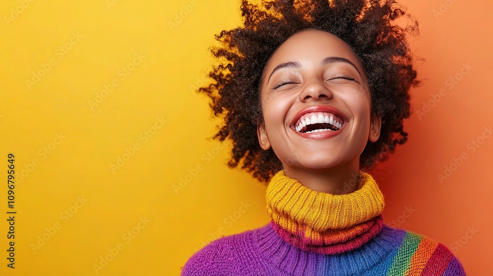 Joyful Female Employee Laughing While Planning in a Bright and Colorful Setting with a Cheerful Expression for Workplace Inspiration Joyful Female Employee Laughing While Planning in a Bright and Colorful Setting with a Cheerful Expression for Workplace Inspiration
