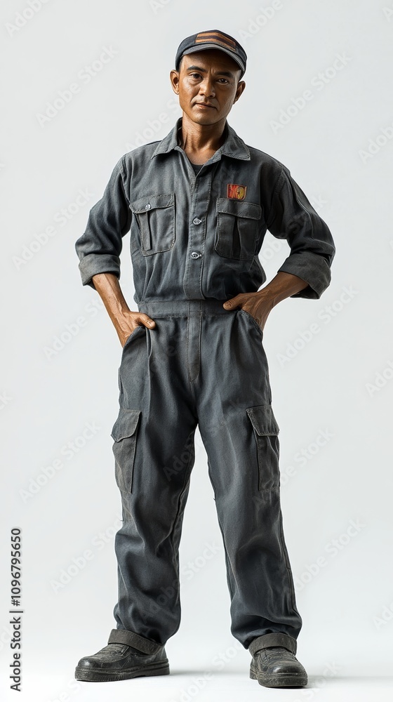 Asian mining worker on a site Asian mining worker on a site