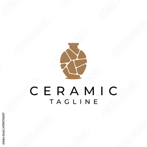 Clay ceramics logo design vector