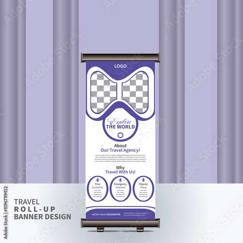 new Travel rollup banner and web banner design template.