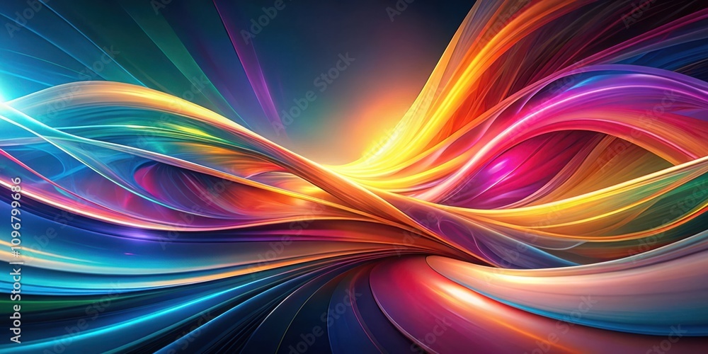 Fototapeta premium Abstract Wavy Lines of Vibrant Hues Intertwining in a Dynamic Dance of Color