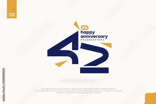 42nd Happy Anniversary number type