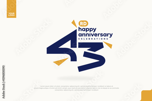 43rd Happy Anniversary number type