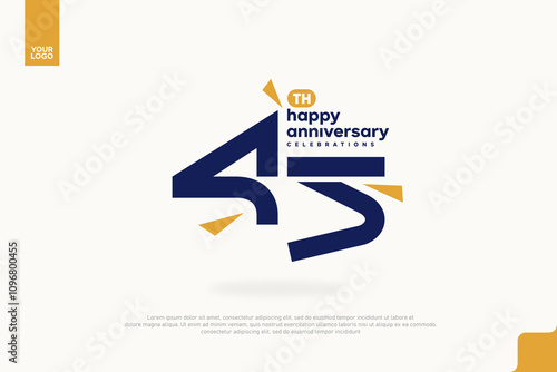 45th Happy Anniversary number type