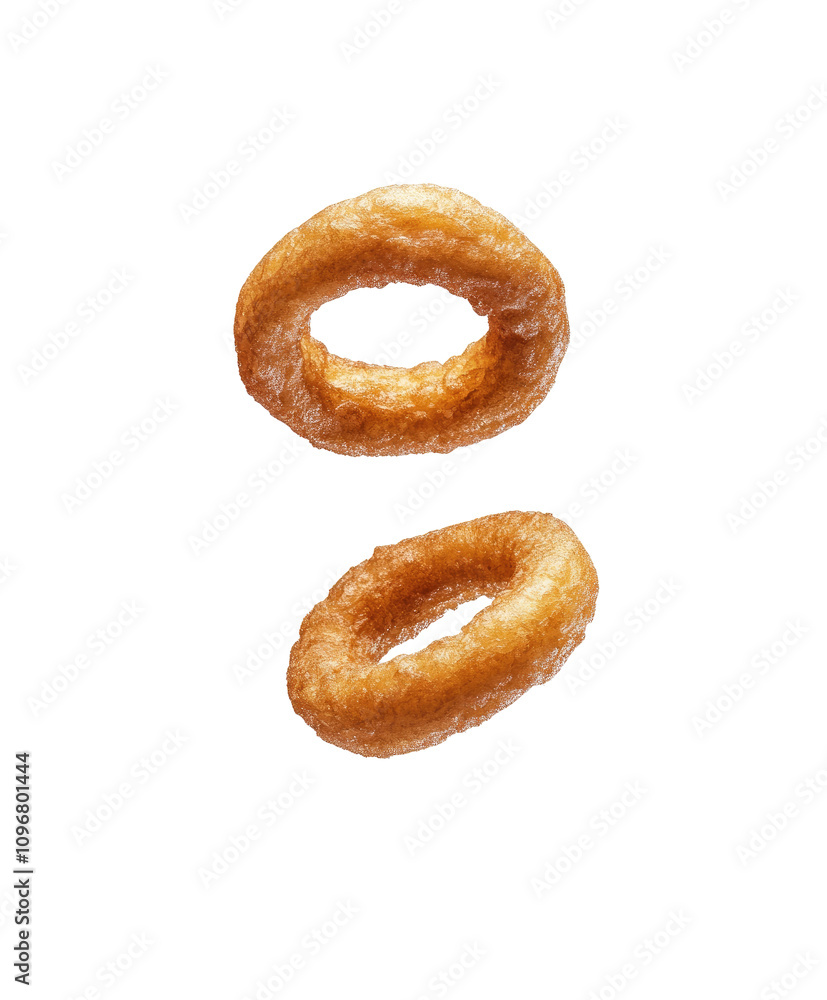 fried onion ring on white background fried onion ring on white background