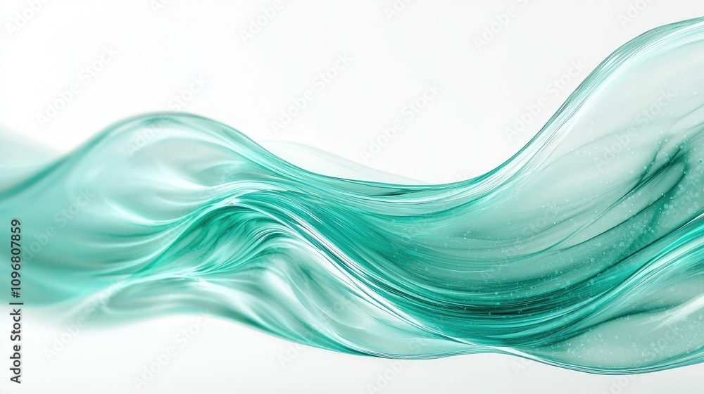 Fototapeta premium sea wave emerald, beach, colors for presentation on a plain white background arabic
