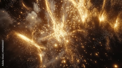 Wallpaper Mural Golden Sparks and Embers in Dramatic Night Scene Torontodigital.ca