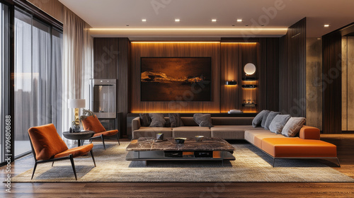 Wallpaper Mural Blueprint Vision: A Living Room in Lines Torontodigital.ca