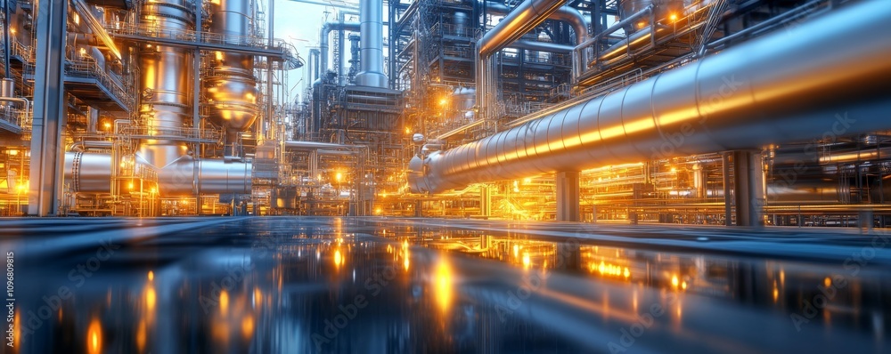 3D Abstract Industrial Background, Generative AI