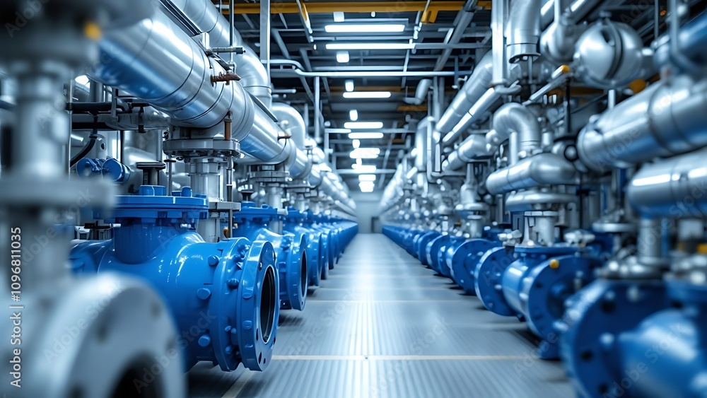 A high-tech hydrogen production facility, where engineers monitor the process of creating green hydrogen A high-tech hydrogen production facility, where engineers monitor the process of creating green hydrogen