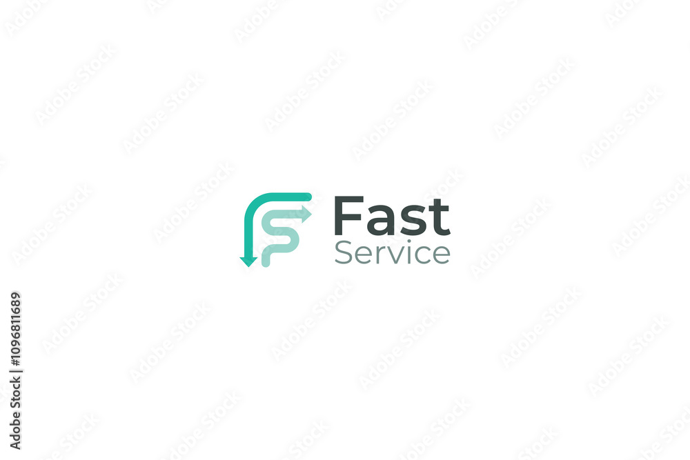 Letter FS modern fast service technological logo Letter FS modern fast service technological logo