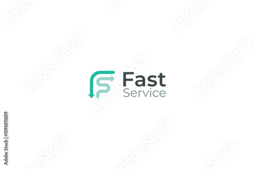 Letter FS modern fast service technological logo 