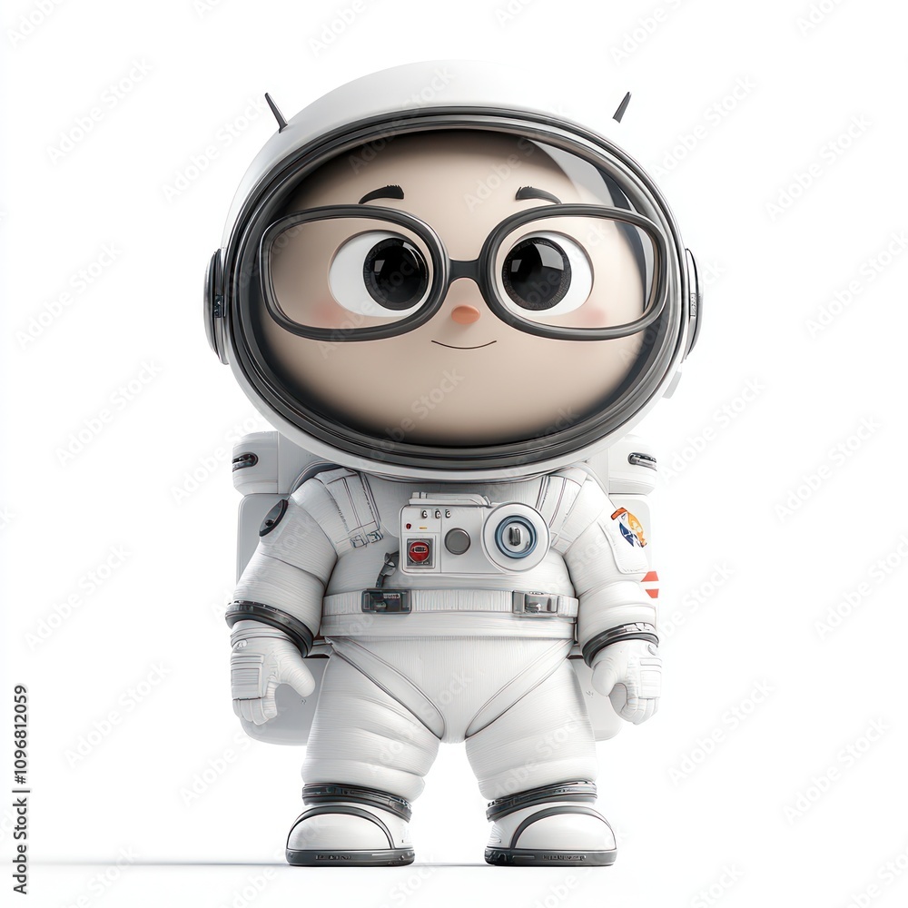 A cartoon astronaut character with glasses, designed for playful and educational purposes. A cartoon astronaut character with glasses, designed for playful and educational purposes.