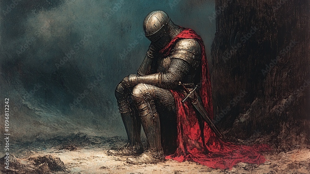The Weary Knight: A Tale of Solitude and Reflection The Weary Knight: A Tale of Solitude and Reflection