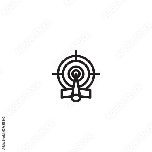 Target logo icon. Target glyph flat vector icon. Editable icon.