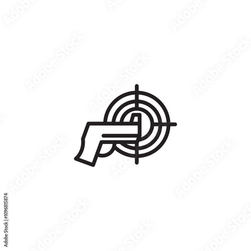 Pistol gun shoot icon. Weapon shoot icon. Target icon. Editable icon.
