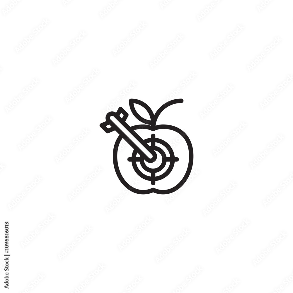 Obraz premium Apple arrow template icon. Editable icon.