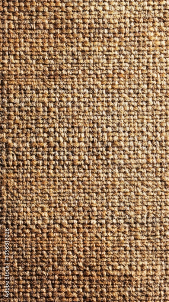 Textured natural jute fabric in warm tones, ideal for various design applications. Textured natural jute fabric in warm tones, ideal for various design applications.