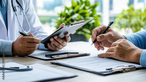 Doctor Explaining Health Coverage Benefits to Patient