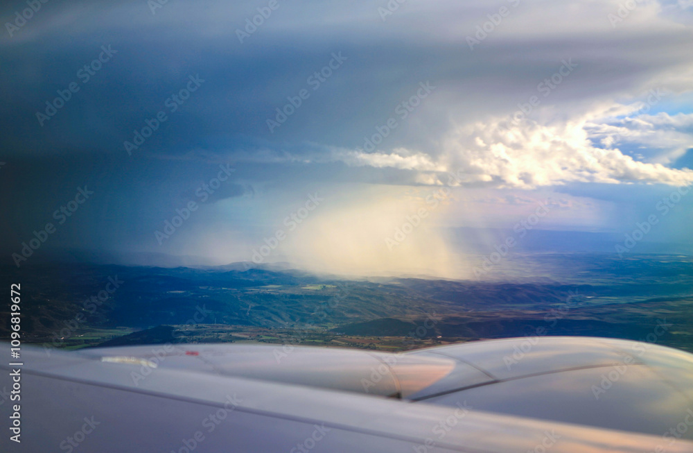 rain cloud and flying airplain rain cloud and flying airplain