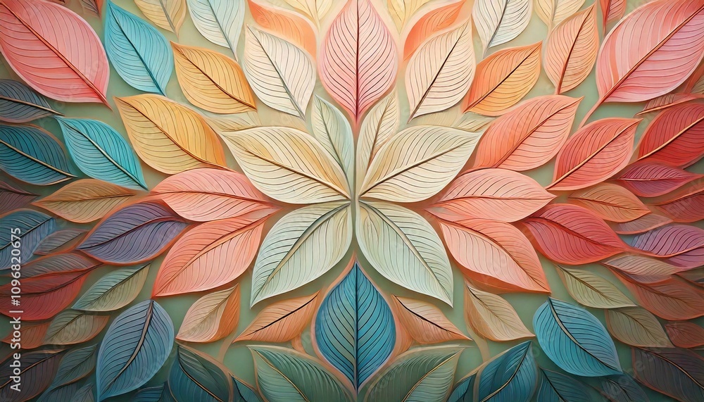 Fototapeta premium Symmetrical Leaf and Petal Design 