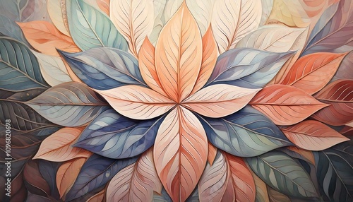 Wallpaper Mural Symmetrical Leaf and Petal Design
 Torontodigital.ca