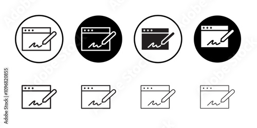 Electronic signature icon web design in vector