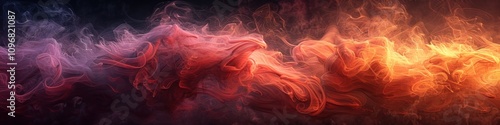 Abstract Swirling Smoke in Warm Colors