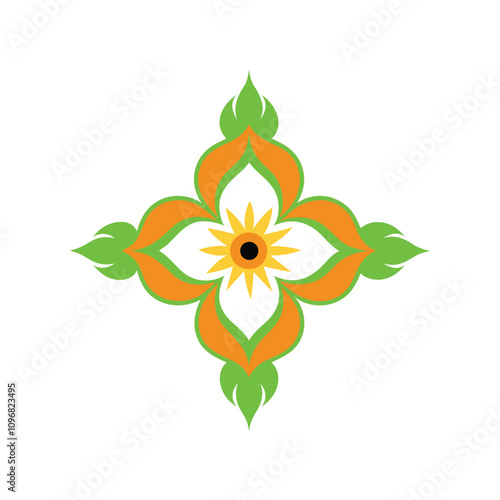 orange flower isolated on white background 