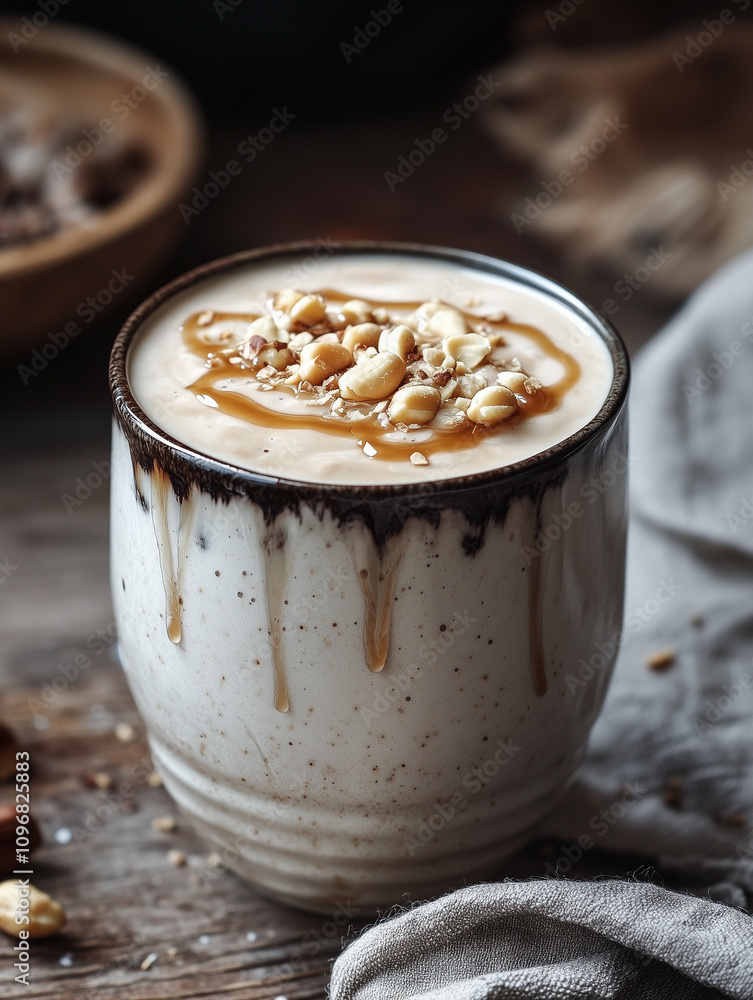 cup of cappuccino with caramel cup of cappuccino with caramel