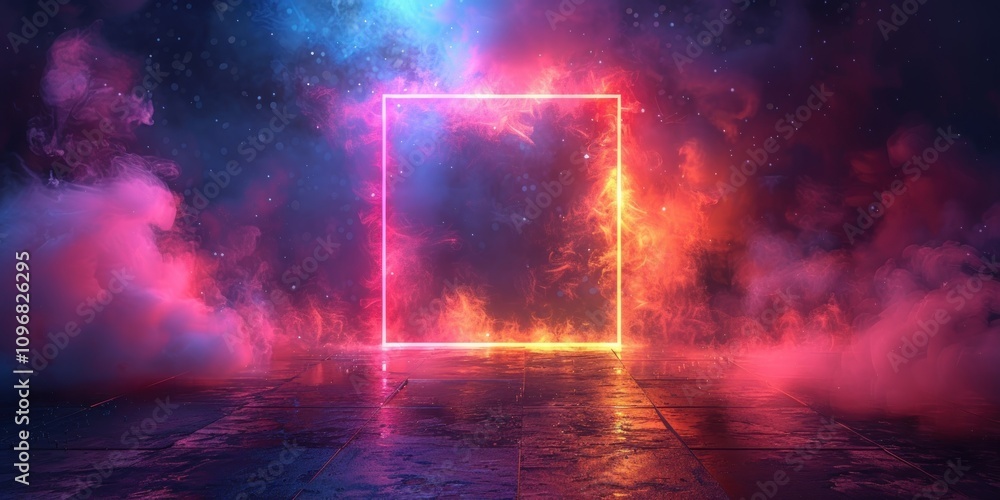 Neon Portal in a Smoky Atmosphere Neon Portal in a Smoky Atmosphere