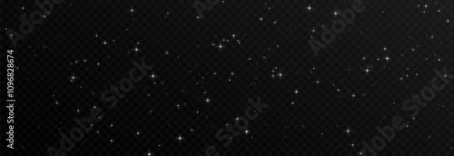 Vector space stars png. Glowing stars on transparent background. Space star background.