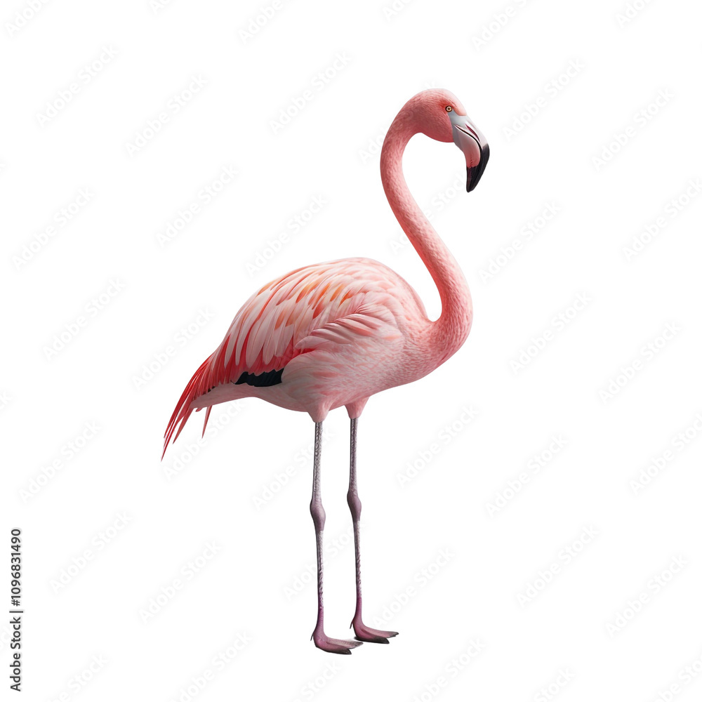 Fototapeta premium Pink Flamingo Standing on One Leg