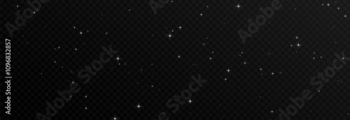 Vector space stars png. Glowing stars on transparent background. Space star background.