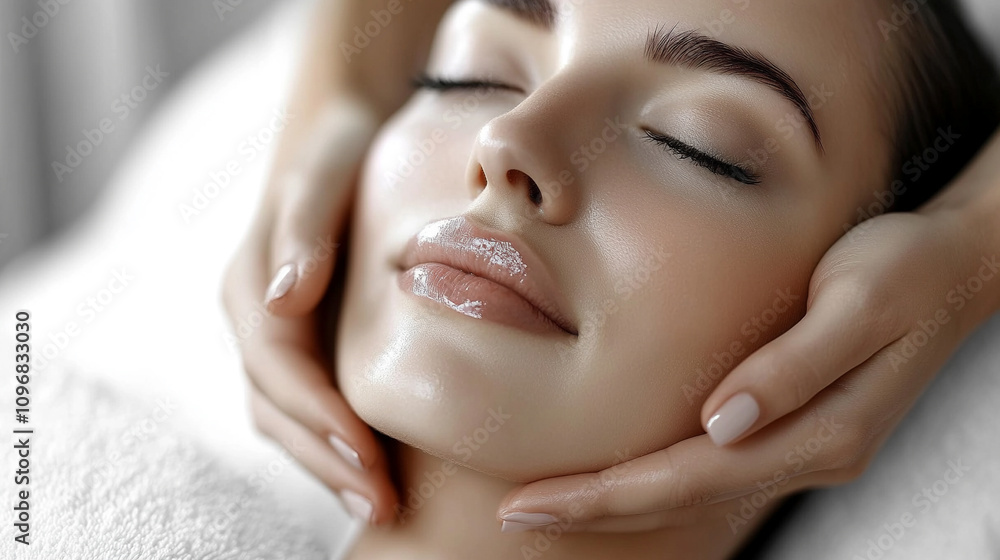 beautiful and serene woman enjoying a facial massage, her relaxed expression reflecting the rejuvenating power of self-care and relaxation in a tranquil spa setting for ultimate wellness and beauty beautiful and serene woman enjoying a facial massage, her relaxed expression reflecting the rejuvenating power of self-care and relaxation in a tranquil spa setting for ultimate wellness and beauty